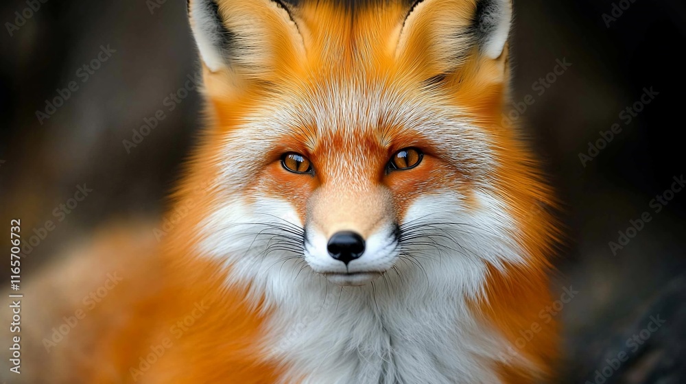 A close-up portrait of a vibrant red fox with striking features. A close-up portrait of a vibrant red fox with striking features.