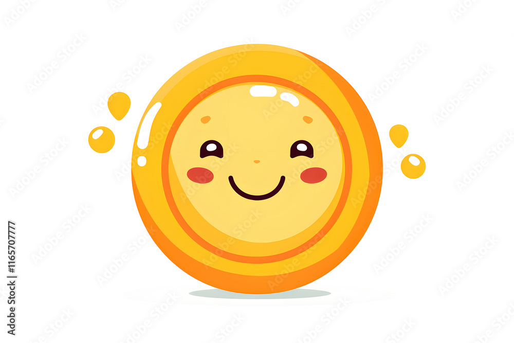Smiling Cartoon Sun With a Cheerful Face in Vibrant Colors Smiling Cartoon Sun With a Cheerful Face in Vibrant Colors