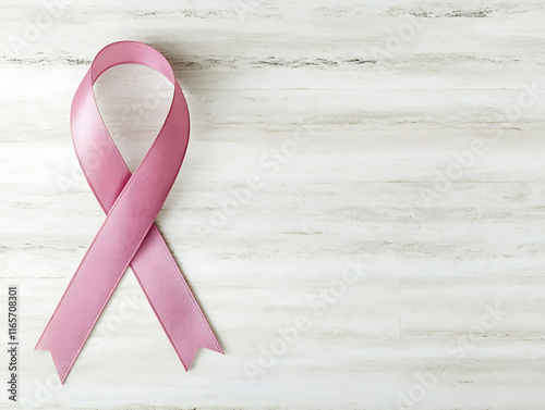 Pink ribbon breast cancer symbol illustration photo