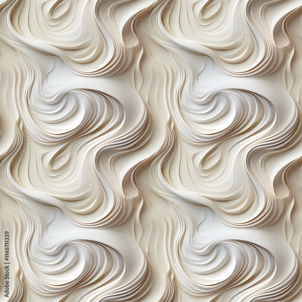 Obraz premium Seamless Beige and White Abstract Wave Pattern