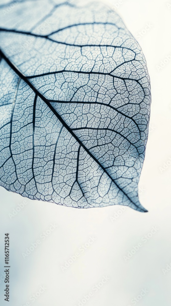 Obraz premium A Delicate Dance of Veins: Intricate Leaf Structure in Stunning Detail