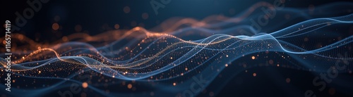  Flowing light waves in blue and orange gradient tones.