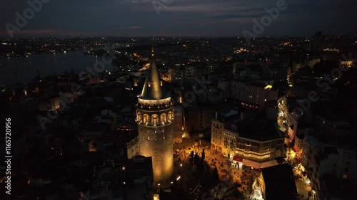 Aerial Drone Galata Tower