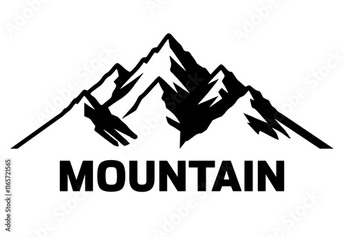 mountain logo silhouette on white background.