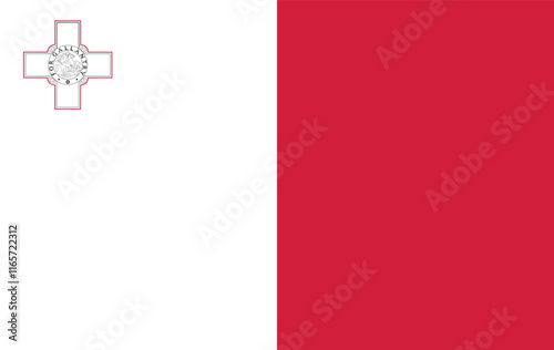 vector Malta National Flag icon. Flag design of Malta.