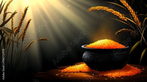  Thaipongal 2025 with vibrant decorations, Tamil culture  Vibrant Thaipongal Designs poster