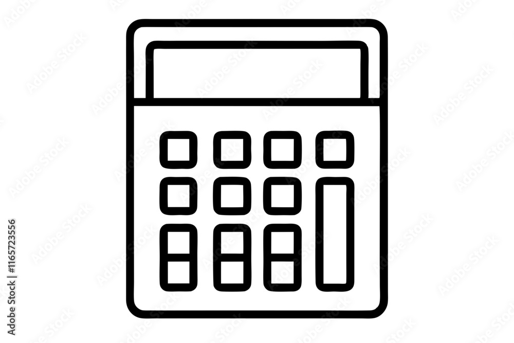 Minimalist Calculator Line Icon - Vector Illustration in SVG Format Minimalist Calculator Line Icon - Vector Illustration in SVG Format