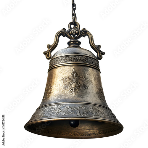Vintage bell isolated on transparent background old bell png
