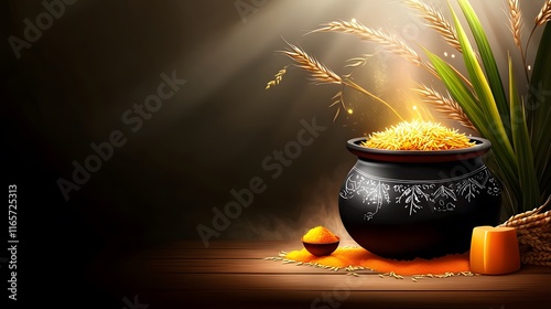  Thaipongal 2025 with vibrant decorations, Tamil culture  Vibrant Thaipongal Designs poster