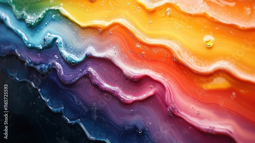 Chromatography separation showing colorful bands in progress