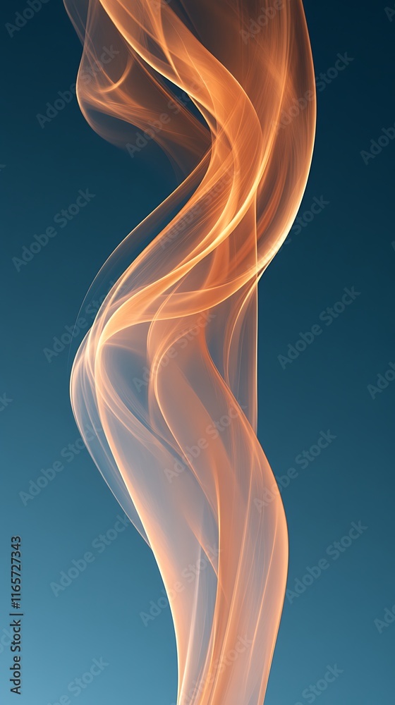 Naklejka premium Abstract Orange Swirls Against Teal Background