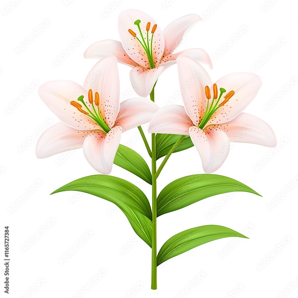 Obraz premium Single flower with three stems and three petals