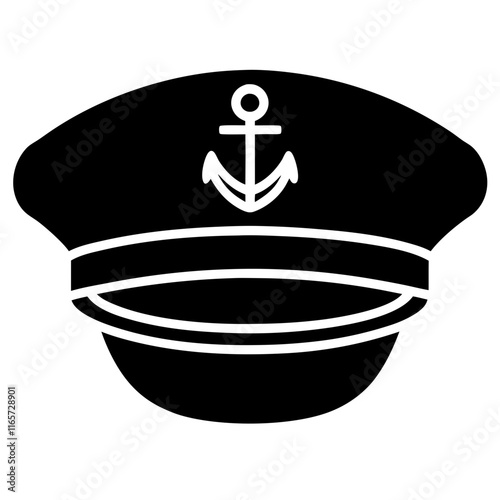 Vector icon of a Naval officers hat on white background
