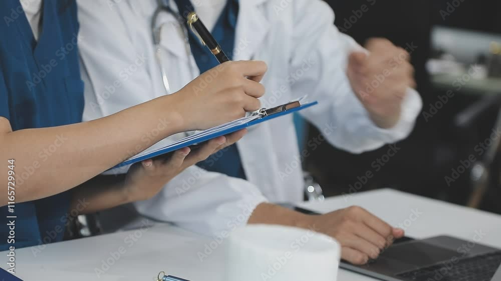 Doctor and patient are discussing consultation about symptom problem diagnosis of disease talk to the patient about medication and treatment method. Doctor and patient are discussing consultation about symptom problem diagnosis of disease talk to the patient about medication and treatment method.