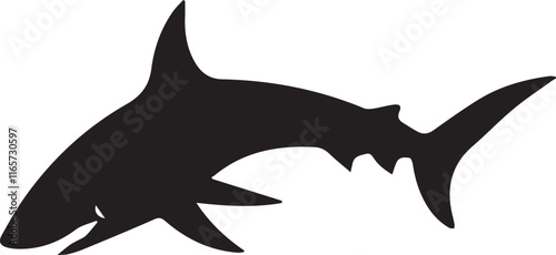 black and white shark logo type silhouette design