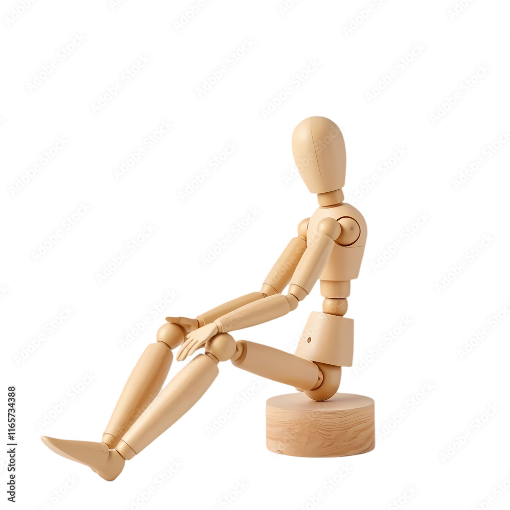 Wooden Mannequin Head with Question Mark, Perfect for Questioning Concepts on transparent background Wooden Mannequin Head with Question Mark, Perfect for Questioning Concepts on transparent background