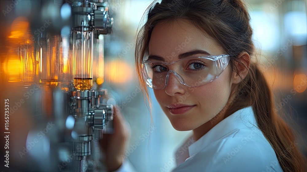 Scientist operating high-performance liquid chromatography system