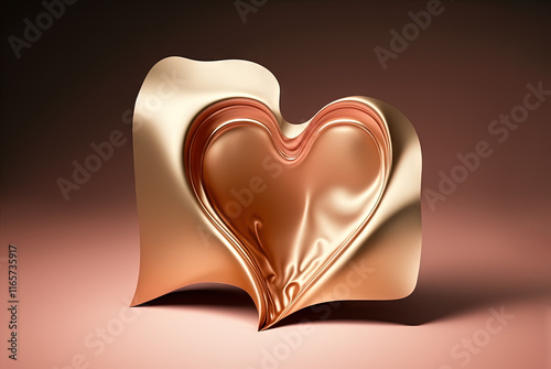 Sweet heart melt and dripping. Heart paint or cream design element for Happy Valentine's Day greeting card photo