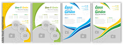 Lawn and gardening service flyer design Tree and gardening service poster leaflet lawnmower flyer template.