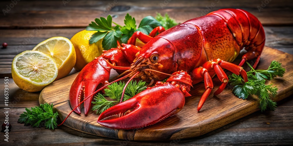 Freshly Cooked Whole Lobster, Delicious Seafood Dinner Freshly Cooked Whole Lobster, Delicious Seafood Dinner