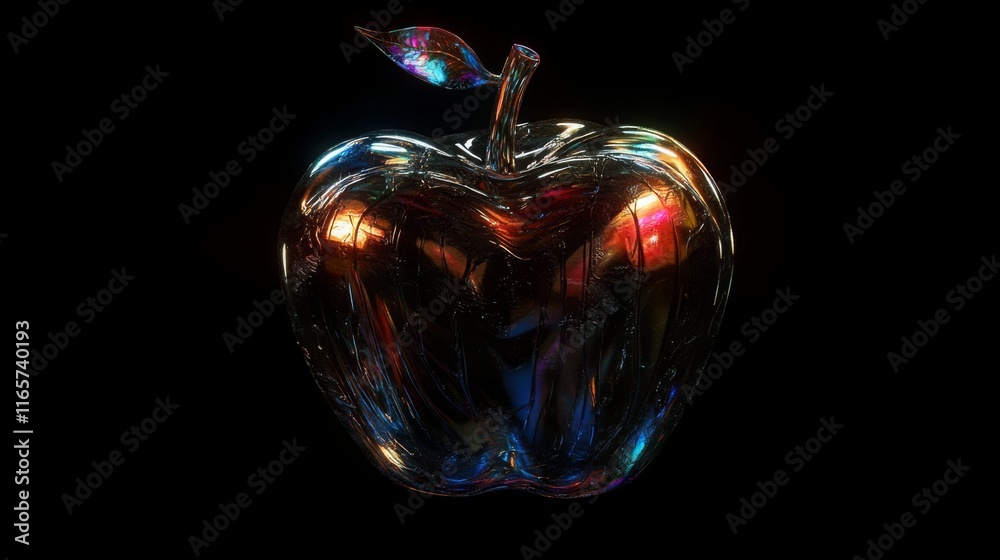 Chrome liquid metal apple. 3D render dreamcore fruit, modern design. Isolated holographic futuristic floral icon. Y2K, brutalism retro futurism dessert food concept. Chrome liquid metal apple. 3D render dreamcore fruit, modern design. Isolated holographic futuristic floral icon. Y2K, brutalism retro futurism dessert food concept.