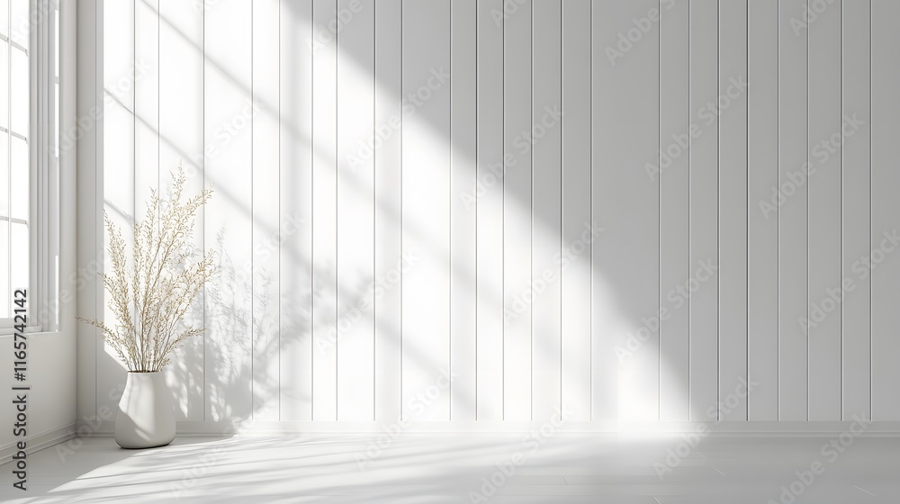 Obraz premium White background with vertical lines of light gray color, metal