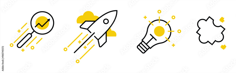 startup icon. Innovation, Business Growth, and Strategic Ideas startup icon. Innovation, Business Growth, and Strategic Ideas