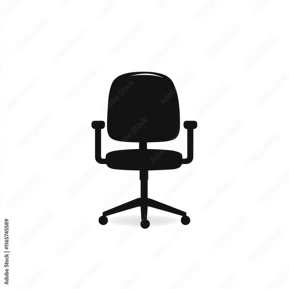 Black Office Chair Swivel Design Simple Icon Black Office Chair Swivel Design Simple Icon