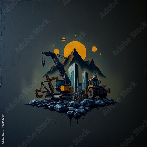 Logos related to heavy equipment, mining and construction.