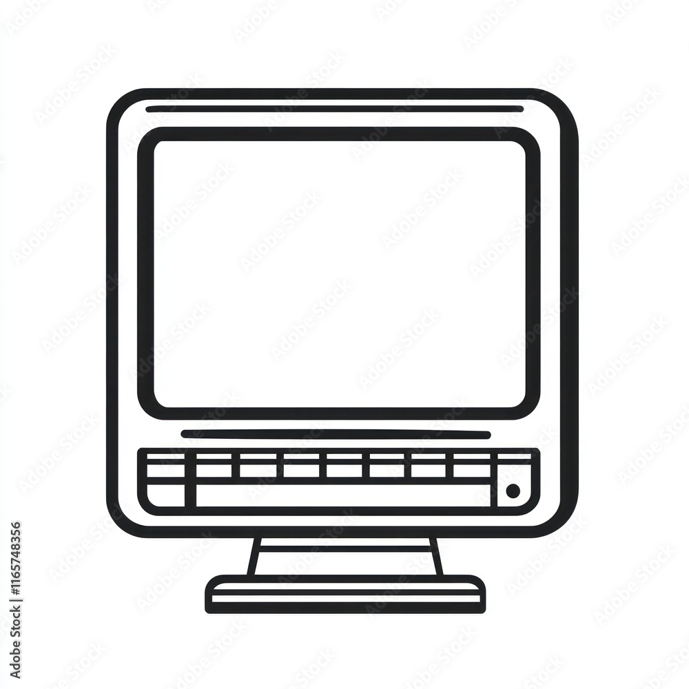 Retro Computer Monitor Design Illustration Retro Computer Monitor Design Illustration