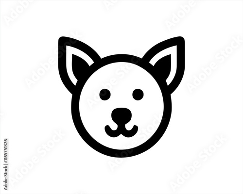 Dog Logo design template. Dog head icon. Vector illustration. Simple silhouette. Flat style. Cartoon dog face logo. Animal logotype concept.  photo