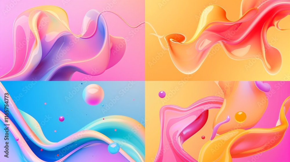 Vibrant Abstract Social Media Templates for Modern Designs