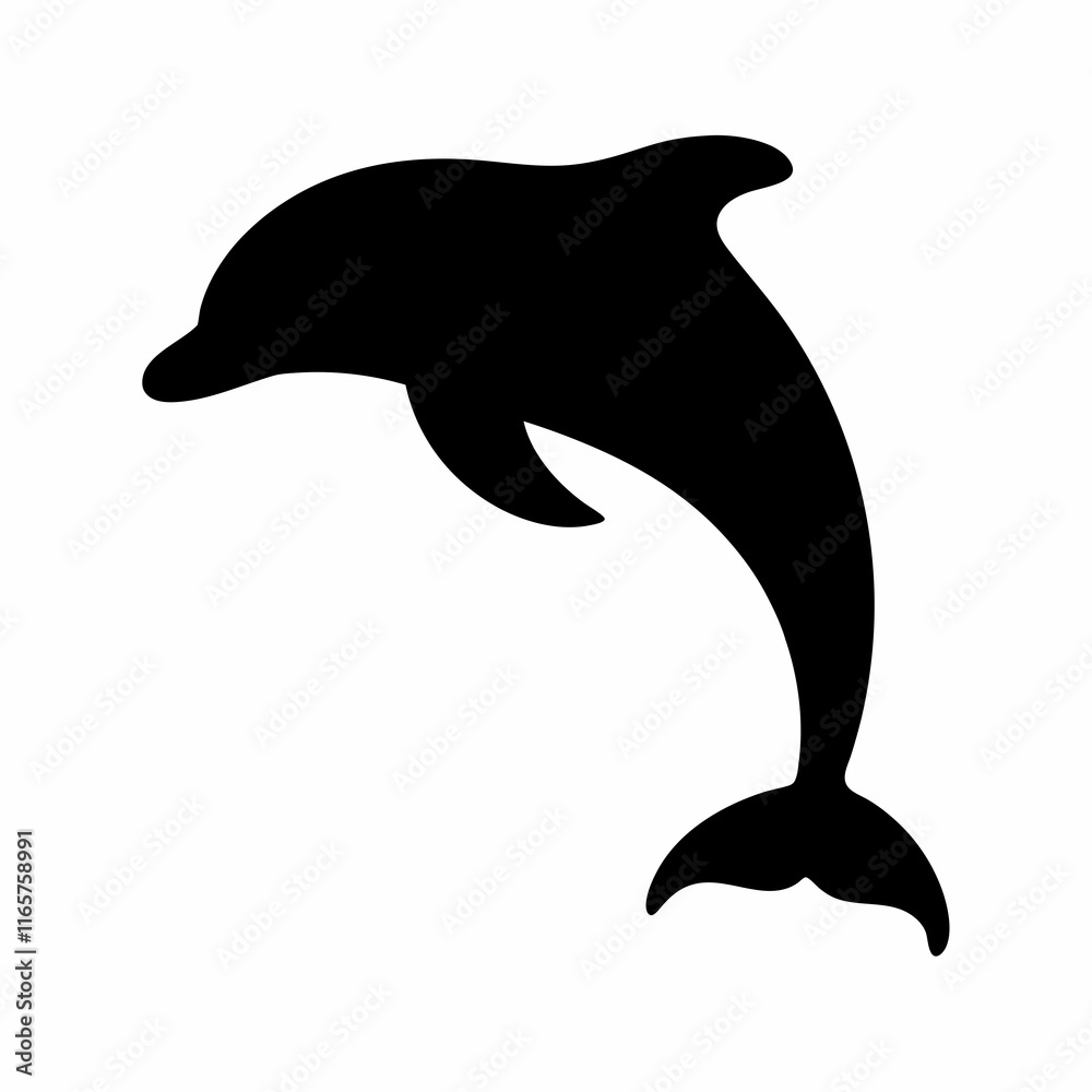 Naklejka premium Dolphin Silhouette Vector Design.