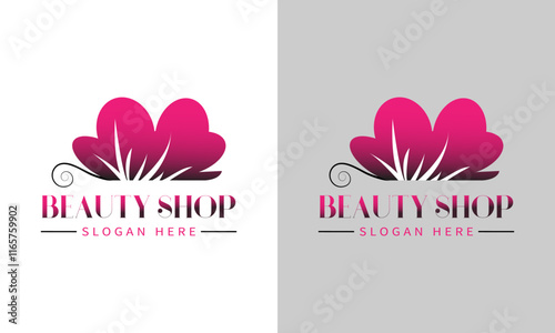 Beauty shop logo design. nature beauty shop logo with creative style