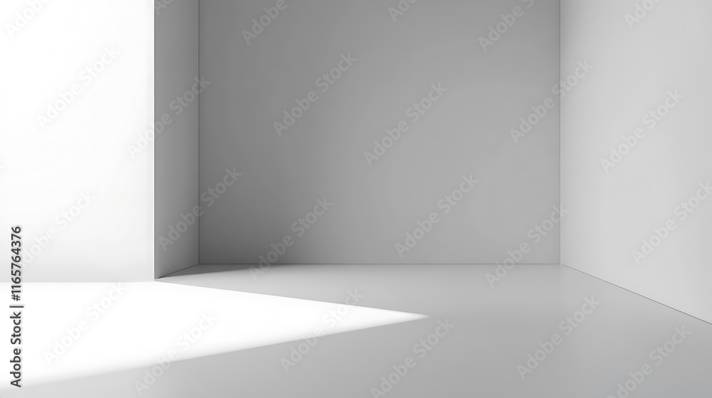 Minimalist Corner Room with Light Beam Minimalist Corner Room with Light Beam