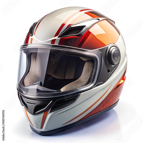 Motorcycle Full Face Helmet on white background photo