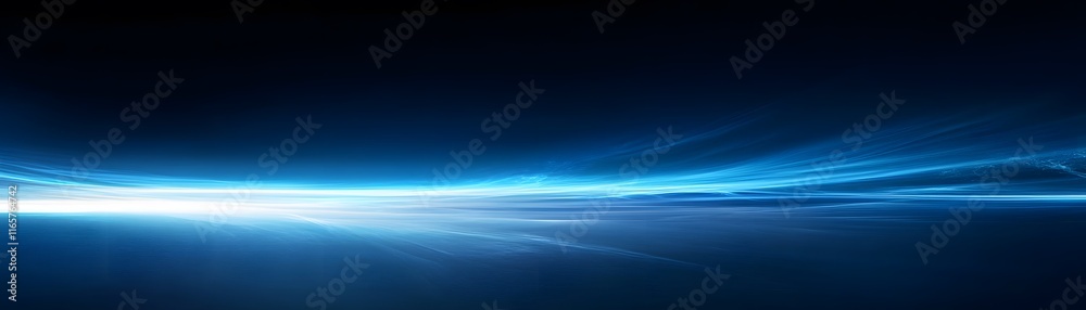 Abstract Blue Light Waves Flowing Horizon Abstract Blue Light Waves Flowing Horizon
