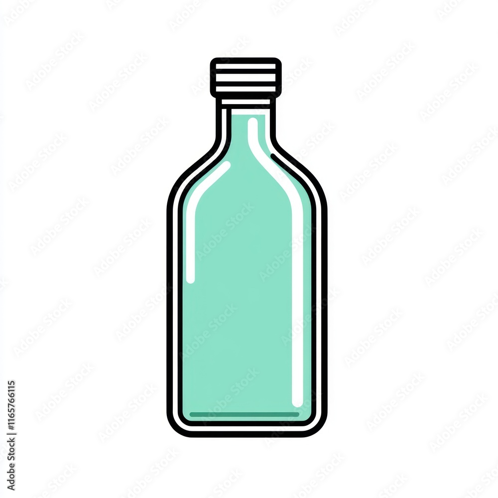 A Simple Illustration Of A Glass Bottle A Simple Illustration Of A Glass Bottle