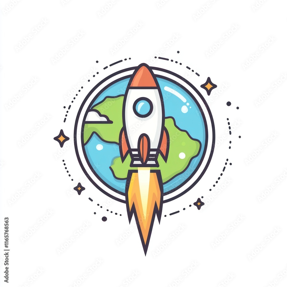 Rocket Launching From Earth Into Space Rocket Launching From Earth Into Space