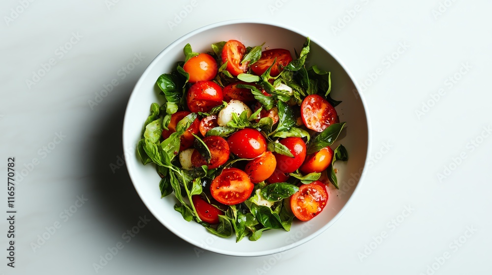 Fresh salad adorned with vibrant tomatoes. Fresh salad adorned with vibrant tomatoes.