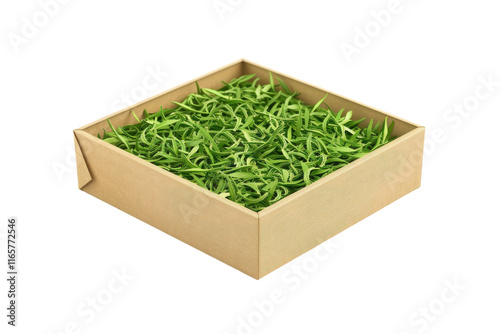 Refreshing Box of Green Tea Isolated on Transparent Background photo