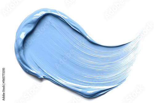 Sky blue paint smear isolated on white background