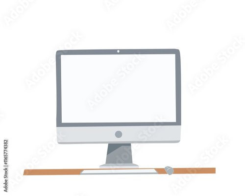 lcd monitor isolated on white background