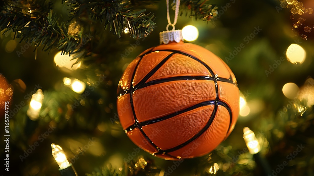 Decorate your Christmas tree with festive flair by adding this basketball ornament. Celebrate the holiday season and your love for the sport with this unique and playful adornment Decorate your Christmas tree with festive flair by adding this basketball ornament. Celebrate the holiday season and your love for the sport with this unique and playful adornment