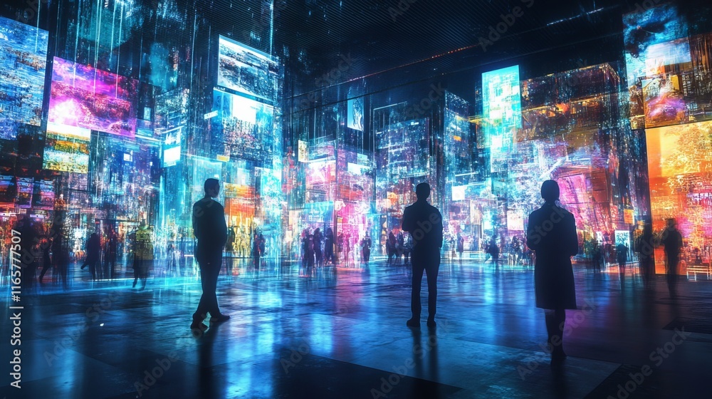 Immersive fusion of digital technology and futuristic aesthetics. Double exposure visualizes the intersection of virtual and tangible realms, epitomizing the boundless possibilities of innovation. Immersive fusion of digital technology and futuristic aesthetics. Double exposure visualizes the intersection of virtual and tangible realms, epitomizing the boundless possibilities of innovation.