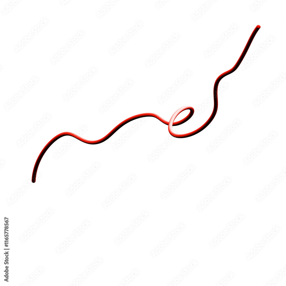Red Abstract 3D Rendered brush stroke line art Red Abstract 3D Rendered brush stroke line art