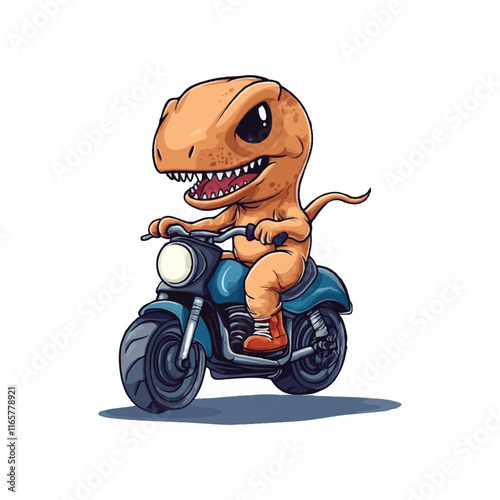 T-Rex Riding a Motocross Bike Illustration