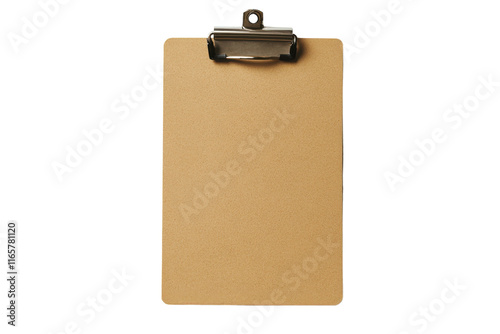 Simple Brown Clipboard Isolated on Transparent Background photo