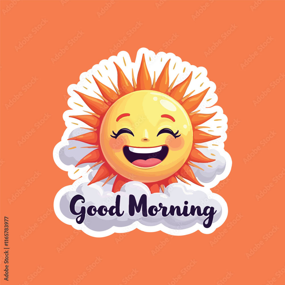 Good morning icon comic style steaker
Good morning icon comic style steaker