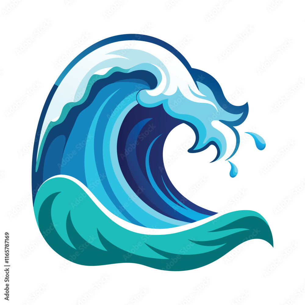 Ocean Waves vector, vector and illustration, vector style Ocean Waves vector, vector and illustration, vector style
